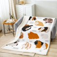 thumbnail image 2 of Kawaii Animals Sherpa Blanket Cartoon Guinea Pig Fleece Blanket, Cute Mouse Blanket Kawaii Capybara Opossum Throw Blanket for Sofa White Brown Black Flannel Blanket Fluffy, 2 of 6