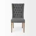 thumbnail image 2 of Mercana Mackenzie II Gray Plush Covering Brown Solid Wood Base Dining Chair, 2 of 7