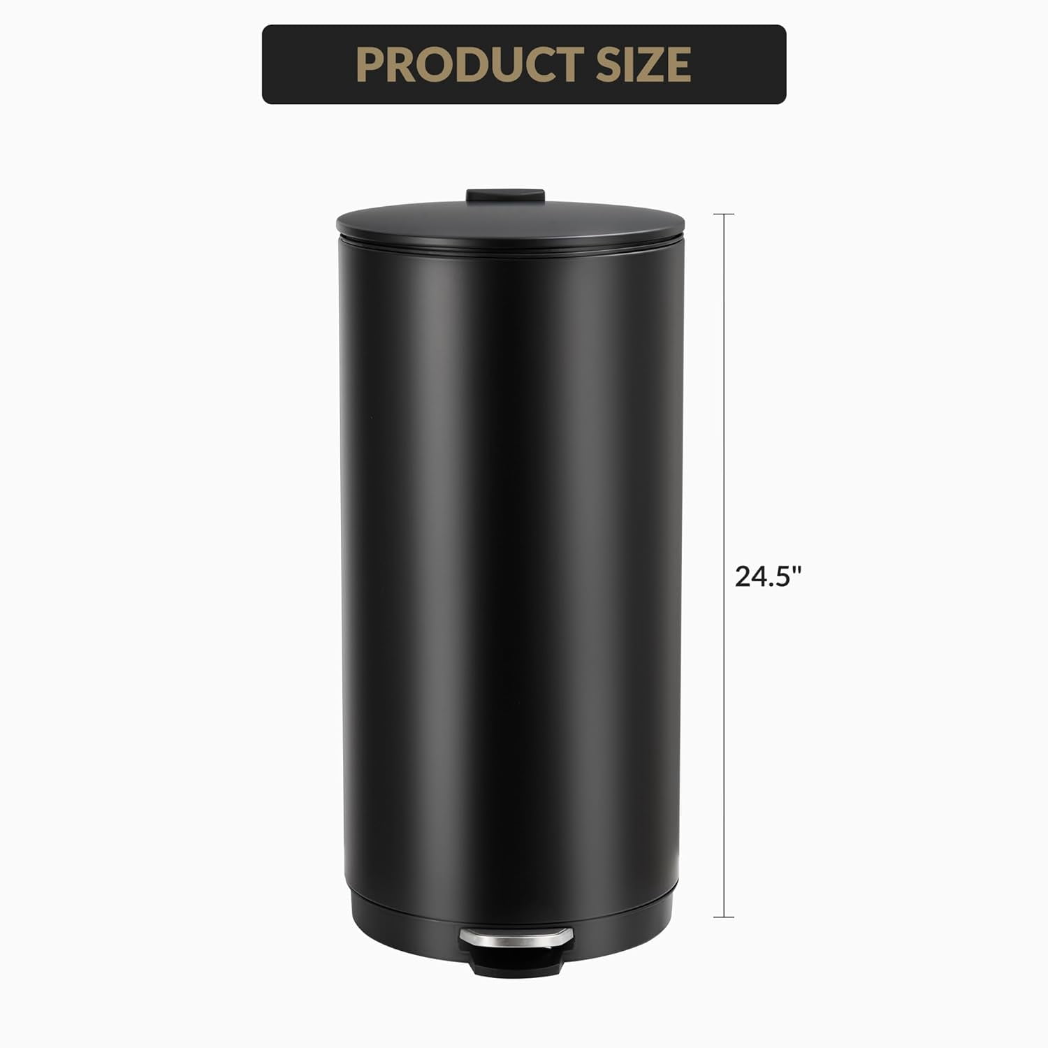Home Kitchen 8 Gallon (30L) Step Trash Can, Round Bathroom Garbage Can with Lid and Foot Pedal, Kitchen Garbage Bin with Removable Inner Bucket for Home Bedroom Office