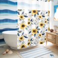 thumbnail image 5 of No Hook Shower Curtain, Sunflower Shower Curtains for Bathroom with See Through Top Window, Spring Floral Vintage Summer Botanical Waterproof & Washable Bath Curtain Stall 48"x72", 5 of 9