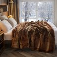 thumbnail image 4 of Cozylore Luxury Faux Fur Throw Blanket for Couch Super Thick Warm Long Fluff Fuzzy Blankets for Bedroom Living Room, 50" x 60", Brown, 4 of 7