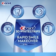 Crest 3DWhitestrips Rapid Smile Makeover at-Home Kit, 10 Levels Whiter, 11 Treatments