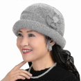 thumbnail image 1 of Winter Knitted Hats With Flower Pattern Ladies Fashion Warm Women Capot, 1 of 5