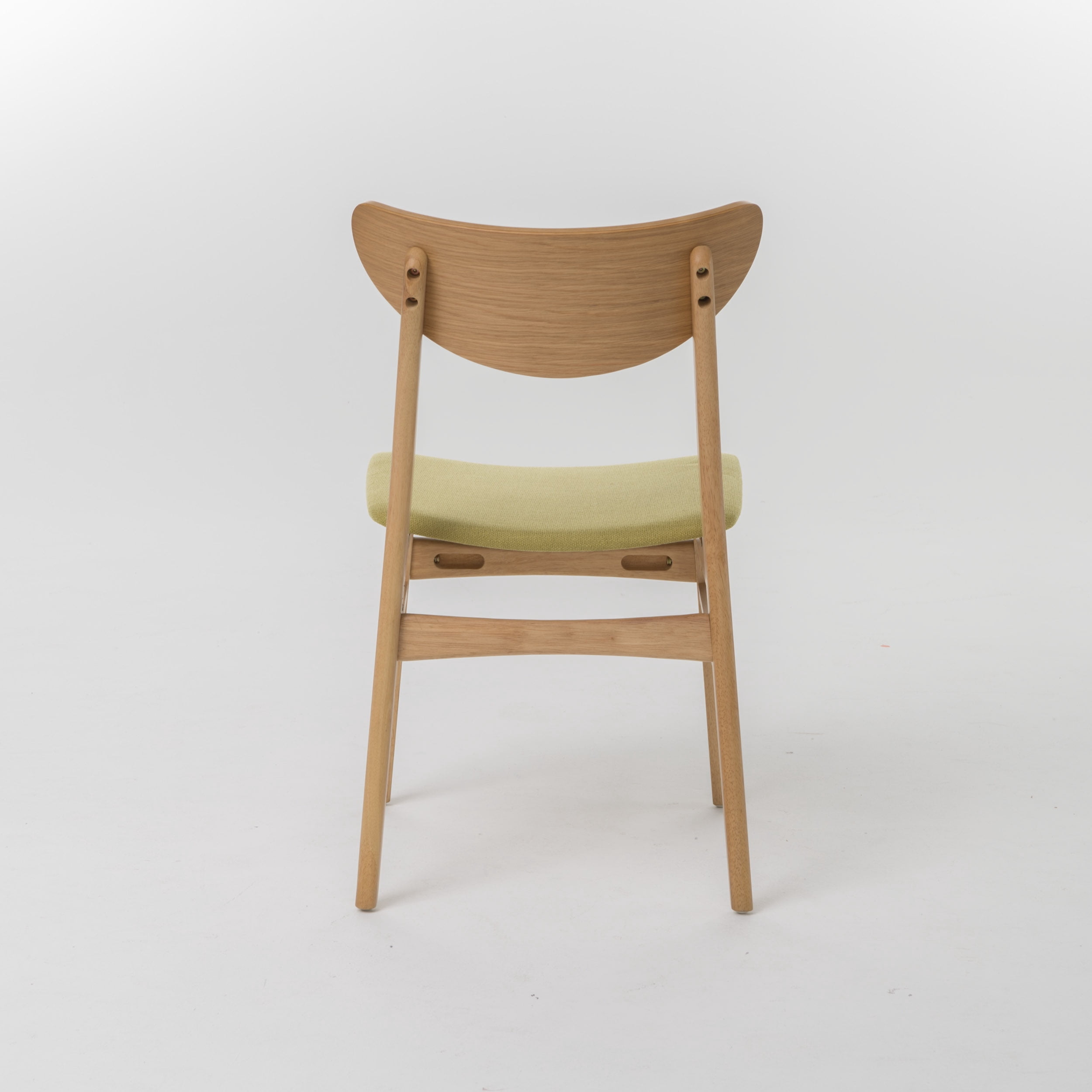 Lagom Ava Mid Century Modern Fabric Dining Chairs, Set of 2, Green Tea