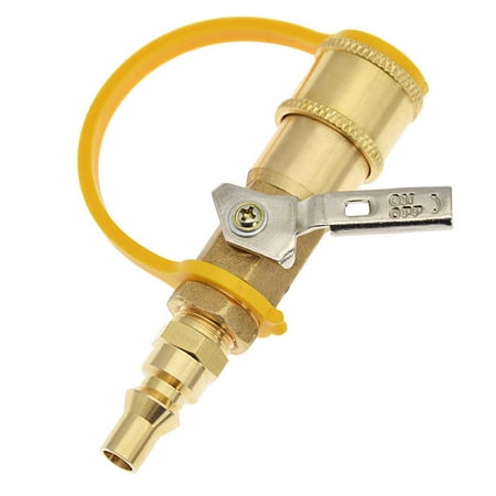 

Propane Gas Tank Connector Easy to Use Gas Connection Valve Brass Connection Adapter with Valve for Outdoor Camping Hiking Gas Stove