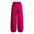thumbnail image 7 of PInxai Yoga Pants for Women Elastic Waisted Baggy Pants Loose Comfy Casual Athletic Solid Color Pants Summer,Wine,L, 7 of 7
