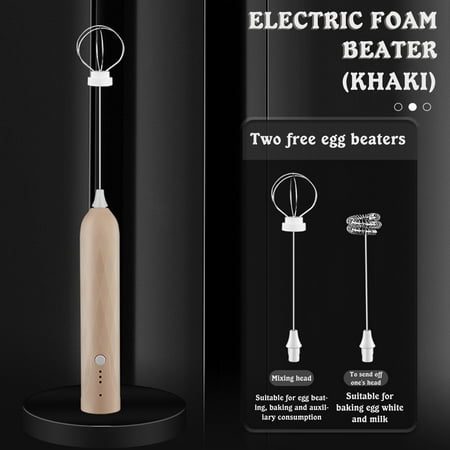 

GNFQXSS Portable Handheld Electric Milk Frother and Eggbeater with Stainless Steel Shaft - 3-Speed Adjustable Ergonomic Design for Coffee Hot Chocolate and Baking Needs Khaki