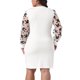 thumbnail image 4 of Vestidos formales de talla grande para mujer Agnes Orinda, con escote en V profundo, envoltura falsa, mangas largas transparentes con flores, midi, para fiestas y trabajo, 2X blanco, 4 of 8