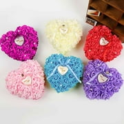 Good Romantic Rose Wedding Favors Heart Shaped Gift Ring Box Pillow Decoration DIY Artificial Handmade Flowers Decorative