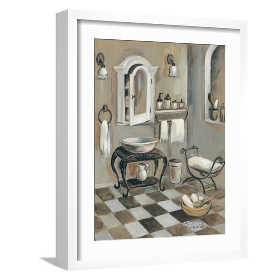 Art.com French Bath IV Art Print by Silvia Vassileva, White Frame Wall Art, 17" x 21"