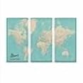 thumbnail image 3 of 3 Panel - Teal Dream World Travel Map on Canvas with pins - Large Wall Map - Push Pin Travel Map, 3 of 4
