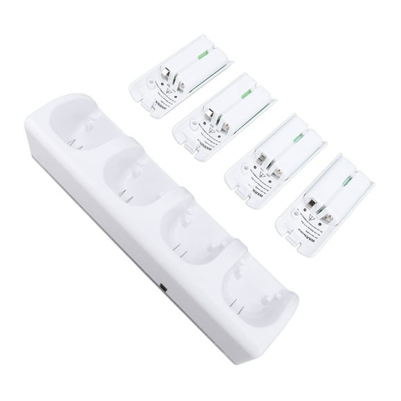 4 in 1 Charging Station for & U Remote Controller, Remote Charging Station Dock with 4 Pack 2800mAh Rechargeable Batteries & USB Cable Remotes Not Included