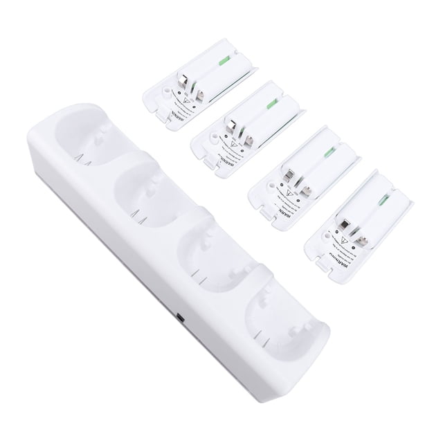 4 in 1 Charging Station for & U Remote Controller, Remote Charging Station Dock with 4 Pack 2800mAh Rechargeable Batteries & USB Cable Remotes Not Included