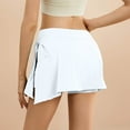 thumbnail image 7 of RUTAYY Women Trouser Skirt Mini Skirt A-Line Culottes Summer Skirts Shorts Casual Skirt Party Skort High Waist Casual Skirt Tennis Skirts With Knot Solid Color Smocked Boho Pleated Skirts, 7 of 7
