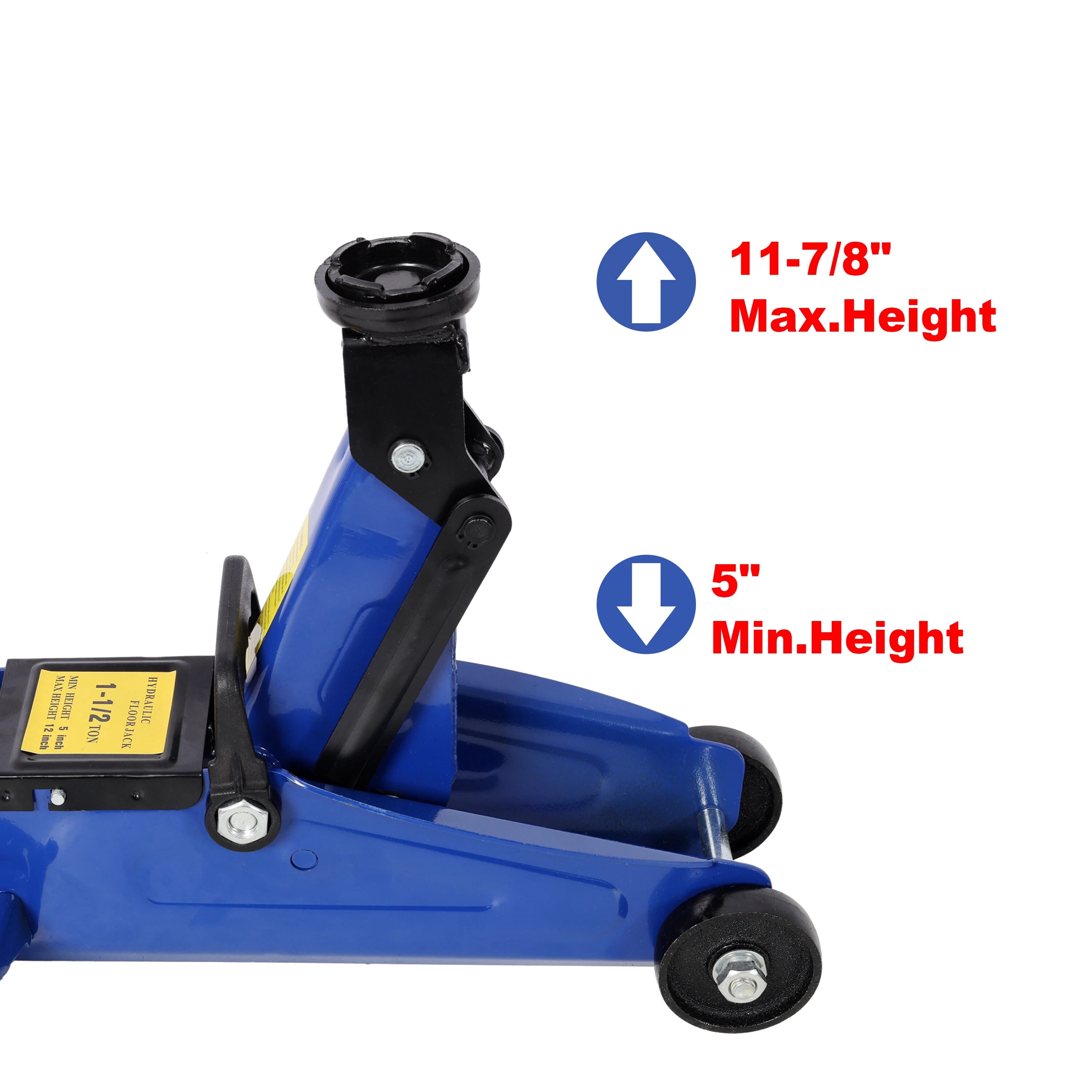 LuckyNote 1.5 Ton Low Profile Floor Jack, Steel Hydraulic Racing Jack for Cars and SUVs, 5“-11.8” Lifting Range, 3300 lbs Capacity, Blue
