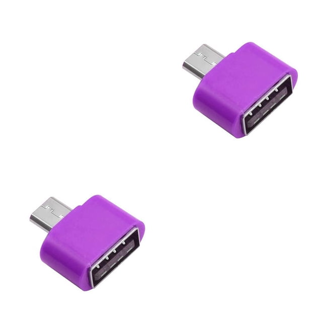 Methold adaptadores OTG, convertidor Micro USB a USB para Android, teléfono inteligente, tableta, PC, disco en U Violeta 2piezas