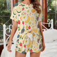 thumbnail image 2 of Various Fruits Print Women'S Pajamas Set Summer Sleepwear Sets 2 Piece Lounge Set, 2 of 7