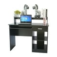 thumbnail image 4 of Computer Desk with Keyboard Tray, Home Office Laptop Desk with 1 Drawer and 2 Shelves, Wooden Writing Studying Desk with Storage Shelf for Bedroom, Small Space, 4 of 9