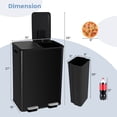 thumbnail image 3 of Costway 16 Gallon Dual Step Trash Can Recycle Bin Stainless Steel Bucket Pedal Black, 3 of 10