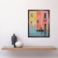 thumbnail image 2 of Venice Canal Gondola Ride Oil Painting Blue Pink Yellow Pastel Colour Rower Boat on River Art Print Framed Poster Wall Decor 12x16 inch, 2 of 5