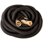 Expandable Hose 50 FT Black [New 2021] Heavy Duty Garden Water Hose - Triple Latex - Expanding Solid Brass Metal Fittings Connectors, Flexible Strongest - for All Watering Needs (50 FT, Bl