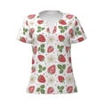thumbnail image 3 of Naloa Strawberry Print T-Shirts Short Sleeve V Neck Tees for Women Fashion Tops Trendy Lightweight Soft Casual Summer Outfits Clothes, 3 of 5
