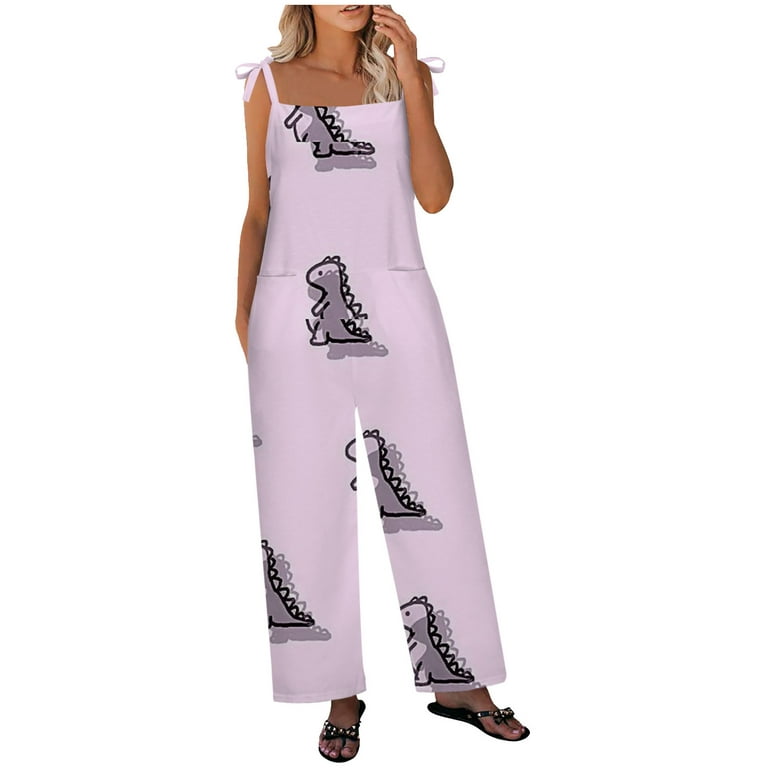 Womens Summer Jumpsuit Spaghetti Strap Wide Leg Split Jumpsuits Long Overalls Clearance Sale Women Ladies Printed Summer Backless Loose Long Rompers Jumpsuit - Walmart.com