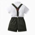 thumbnail image 5 of Toddler Boy Summer Wedding Clothes Set with Bowtie Short Sleeve Shirt and Suspender Shorts Baby Outfits, 5 of 6
