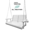 thumbnail image 6 of Fortune Candy Wooden Porch Swing 2-Seater with Cup Holders and Chains, Heavy Duty 880 lbs, White, 6 of 6