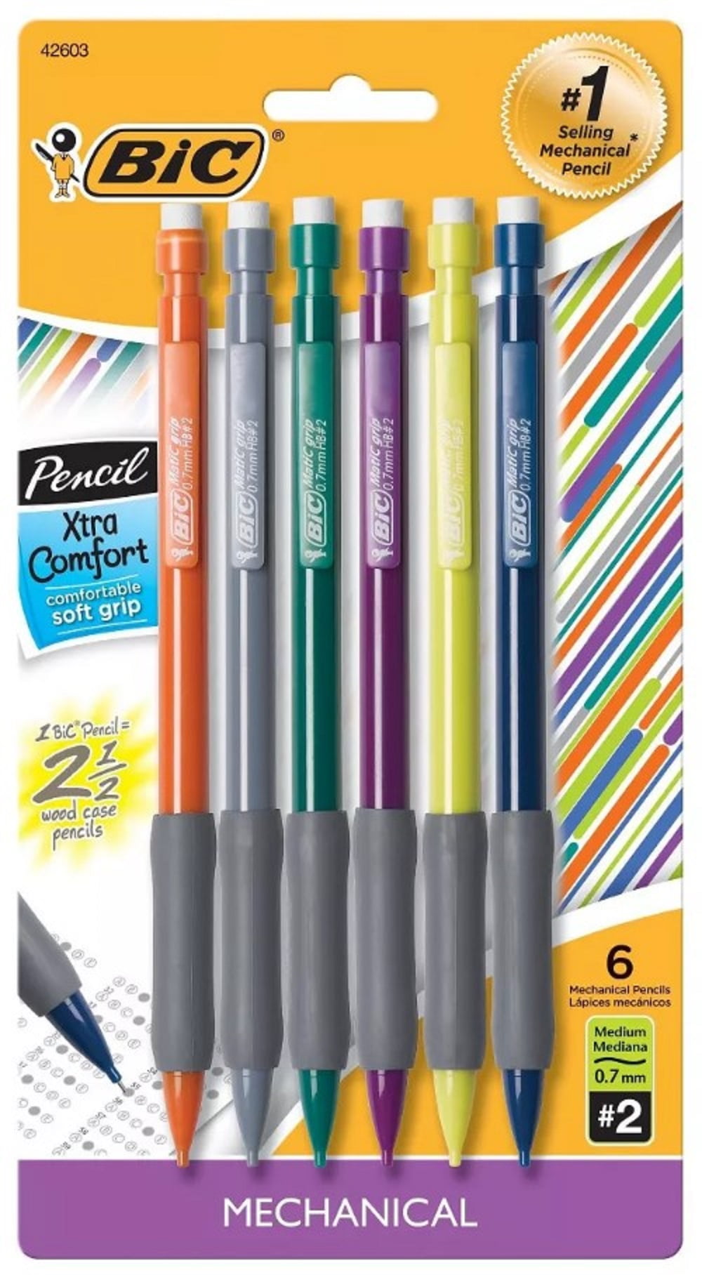 BIC Xtra Comfort Mechanical Pencil, Medium Point (0.7mm) (Pack of 4)