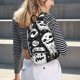 thumbnail image 5 of Disketp Black White Spooky Ghosts print Canvas Backpack Lightweight Travel Daypack Student Rucksack Laptop Backpack-Medium, 5 of 5