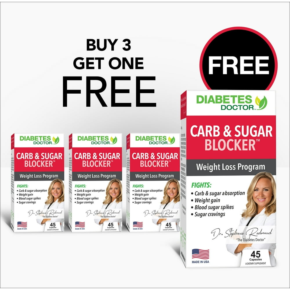4 Pack (BUY 3 GET 1 FREE) Carb & Sugar Blocker Supplement, by Diabetes Doctor