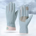 thumbnail image 4 of 1 Pair Winter Warm Gloves Water-Resistant Fleece Lining Windproof Outdoor Cycling Thermal Touchscreen Gloves, 4 of 8