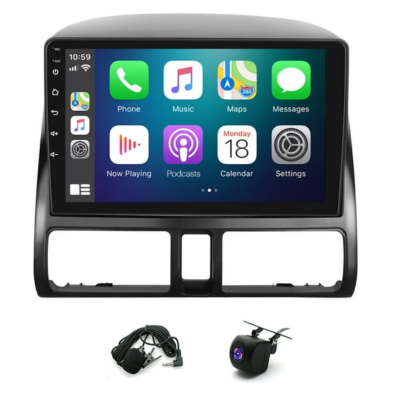 9Inch Car Stereo 2GB 32GB Android 15 for Honda CRV 2002-2006 Built-in CarPlay Android Auto GPS Bluetooth FM/RDS WiFi SWC AHD Backup Camera