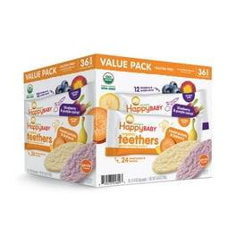 Happy Baby Organics Teethers Blueberry Purple Carrot Organic Gluten Free Gentle Teething Wafers Box of 12 2packs 24 wafers Walmart