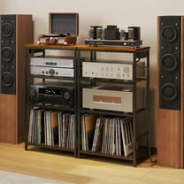 Record Player Stand with Storage, 4 Tier Turntable Stand with Vinyl Record Storage, Stereo Cabinet with Record Holder