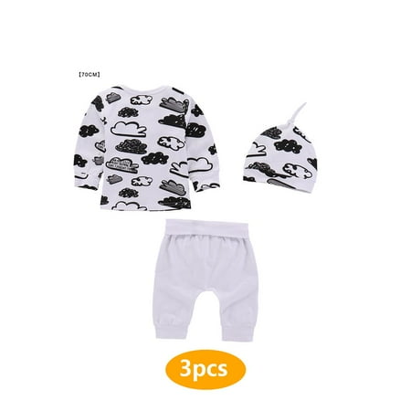 

3pcs Baby Suit Cotton Newborn Outfit Baby Girl Boy toddler suit cotton Clothes Hat Toddler Kit