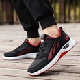 thumbnail image 4 of A Pair of Men's Casual Lace-up Sneakers - Suitable for All Seasons, Color-block Design in Black and Red, Low-top Running Shoes | Casual Slip-ons | Non-slip Sole Shoes, 4 of 6