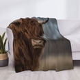 thumbnail image 3 of Yiaed Yak Print Blanket Throw Blanket Soft Cozy Flannel Blanket for Home Bed Sofa Couch Chair-80"x60", 3 of 6