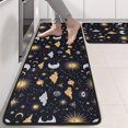thumbnail image 2 of Kitchen Rugs Sets Of 2,Dark Blue Celestial Pattern Anti Fatigue Kitchen Mat Rugs Non Slip Washable,Decorative Kitchen Floor Mats for Kitchen,Sink,Laundry,17"x47"+17"x47", 2 of 5