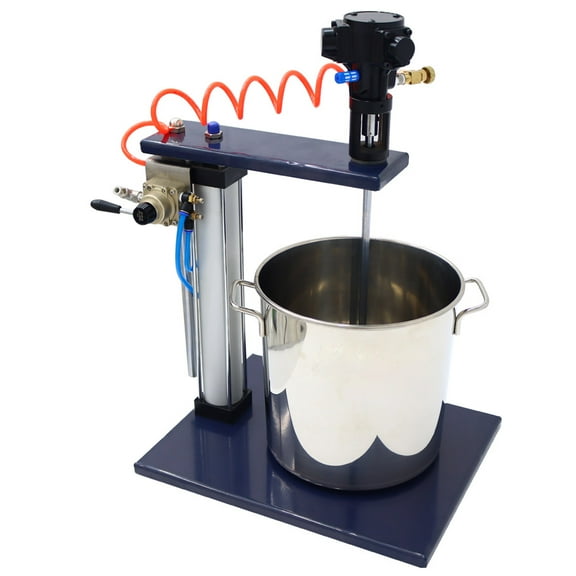 INTBUYING 5 Gallon Pneumatic Mixer Automatic Pneumatic Mixer Stainless Steel Paint Mix Tool with Mixing Propellers 2 Shafts