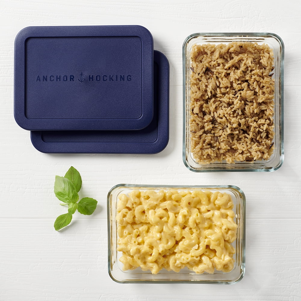 Anchor Hocking Glass Food Storage Containers with Lids, Set of 2