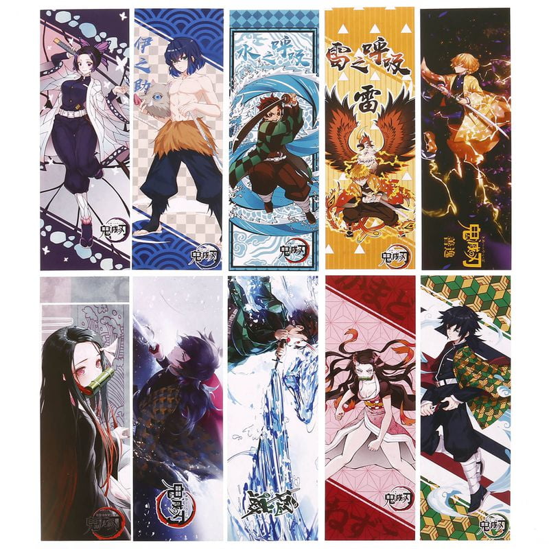Taicanon 10Pcs/Set Creative Anime Jujutsu Kaisenï¼†Demon Slayer Bookmarks,  Cartoon Anime Characters Printing Art Bookmarks for Kids Studentsï¼†Anime  Fans 