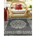 thumbnail image 6 of Unique Loom Outdoor Traditional Collection Area Rug - Timeworn (10' Square Charcoal Gray/Gray), 6 of 6
