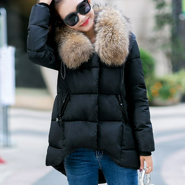 jovati Women Jacket Winter Fashion Women Winter Warm Cotton Hooded Winter  Jacket Long-Sleeved Coat 