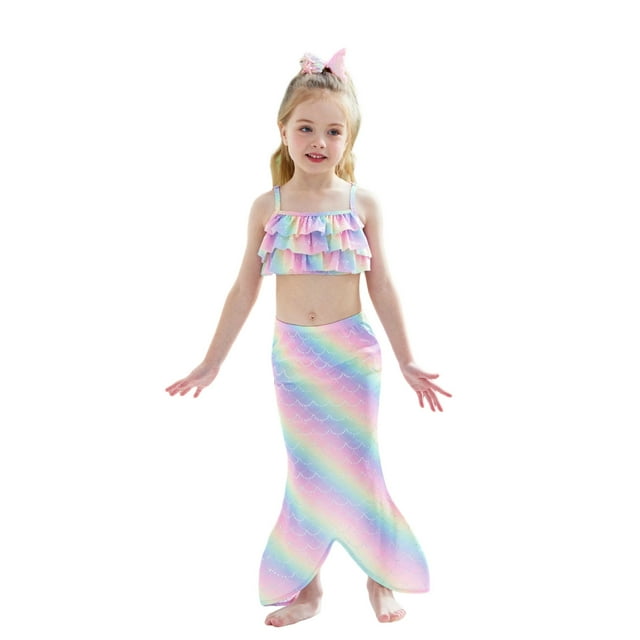 LYHaoo Girls Swimwear Long Sleeve Rash Guard And Swim Shorts UPF 50 Sun Two Piece Bathing Sizes 4-5 Years
