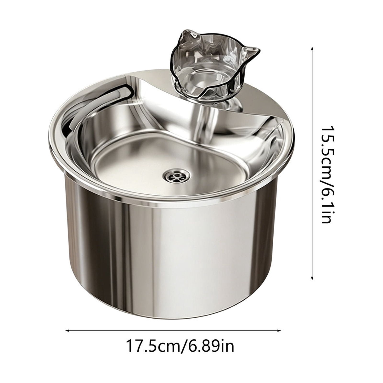 USB Stainless Steel Pet Water Dispenser Automatic Circulation Filter Pet Water Dispenser Intelligent Pet Water Feeder Flowing Water Suitable for Cats To Drink