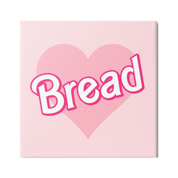 Stupell Industries Bread Pink Heart Phrase Inspirational Painting Gallery Wrapped Canvas Print Wall Art, 17 x 17