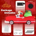 thumbnail image 6 of Costway 7.7 FT Long Christmas Inflatable Santa Claus and Reindeer Riding Red Car, 6 of 10