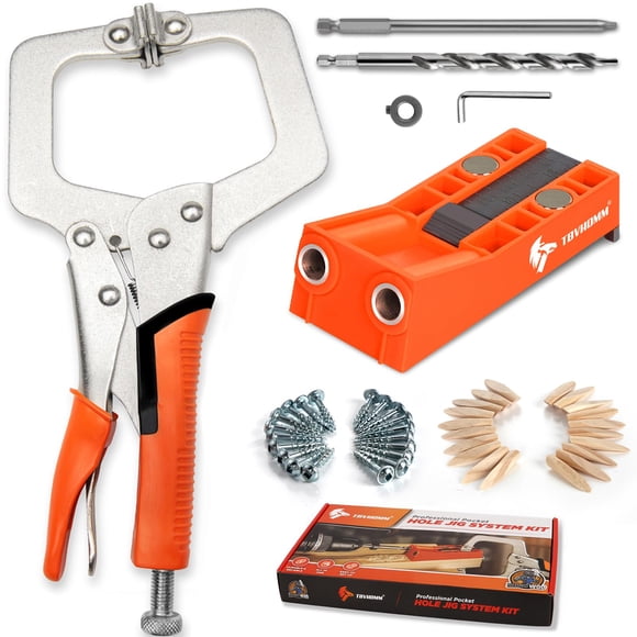 Kit de sistema de plantillas Pocket Hole TBVHOMM con abrazadera y brocas de 28 cm